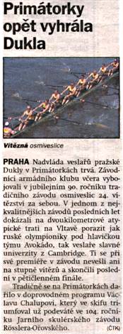 Primátorky opět vyhrála Dukla
Primátorky opět vyhrála Dukla