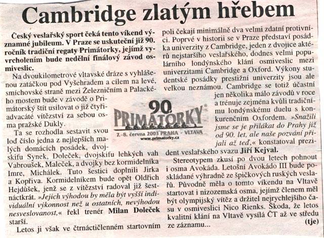 Cambridge zlatým hřebem
Cambridge zlatým hřebem