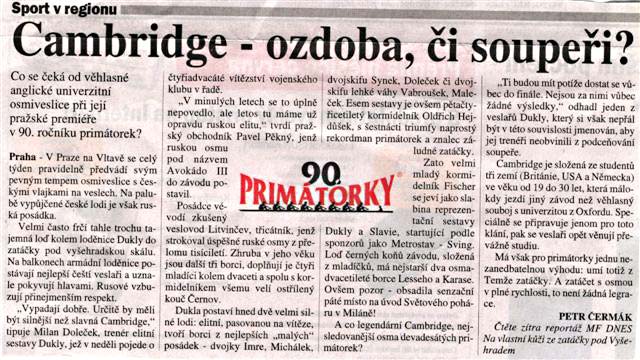 Cambridge - ozdoba, či soupeři?
Cambridge - ozdoba, či soupeři?