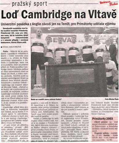 Loď Cambridge na Vltavě
Loď Cambridge na Vltavě
